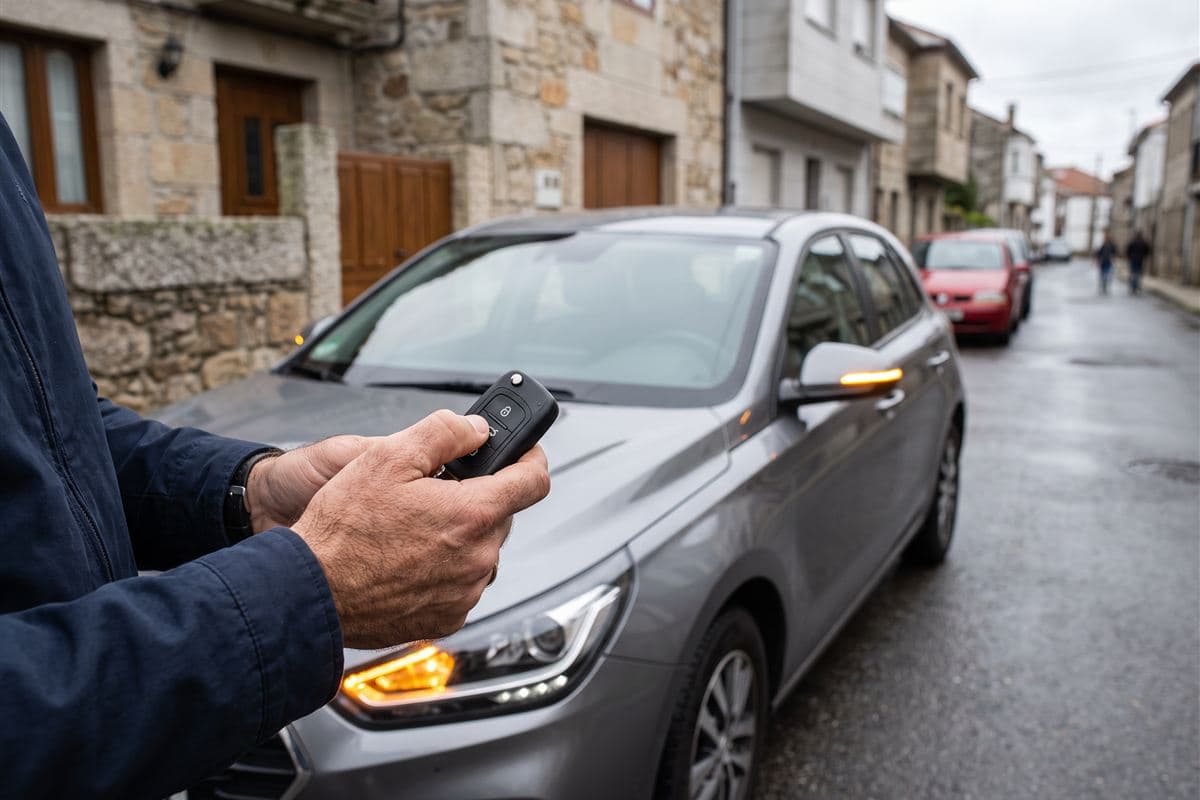 Telemando de coche abriendo el cierre centralizado a distancia